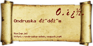 Ondruska Ádám névjegykártya
