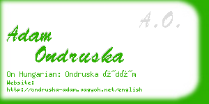 adam ondruska business card